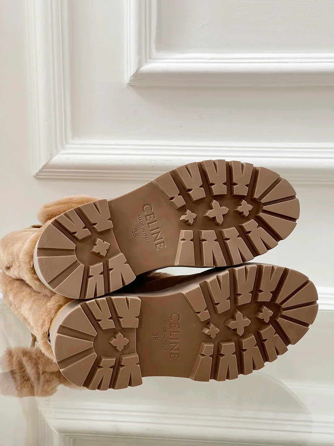 Шерстяные высокие сапоги Celine 2024 — кофейно-коричневый