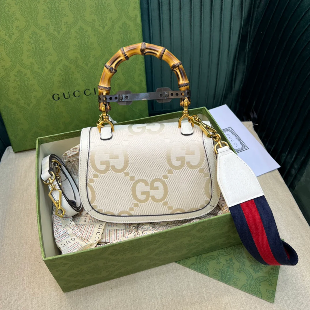 Сумка Gucci из бамбука - 21x15x7 см