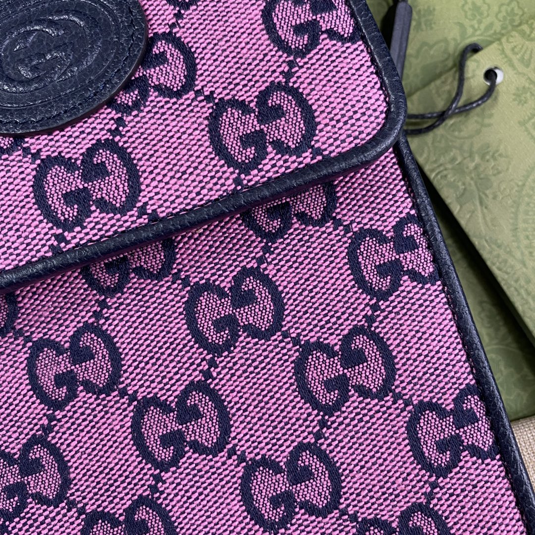 Сумка для мобильного телефона Gucci из серии Marmont — розовато-фиолетовая — 11-5-18-3-5 см