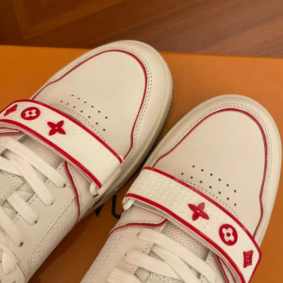 Кроссовки LV Trainer Series - на липучках - унисекс - бело-красные