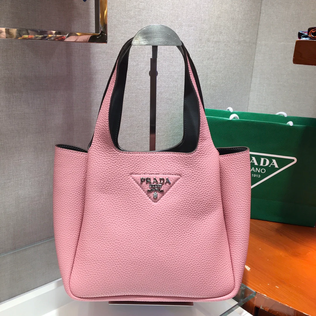 Новая сумка-корзинка Prada 2020, розовая.