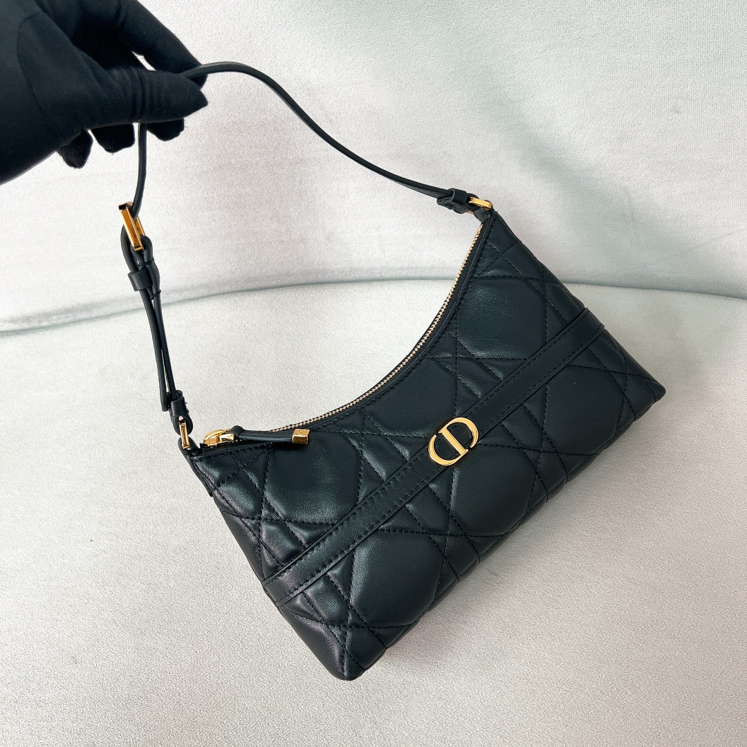 Сумка-хобо Dior в виде пельменя - черная