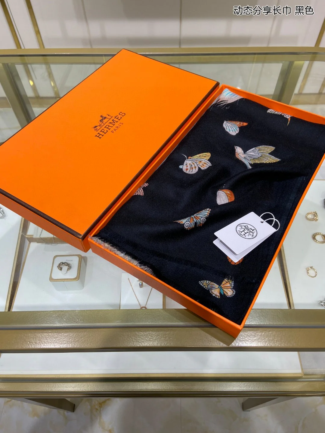 Hermes - Динамичный длинный шарф Dynamic Sharing - 110-200 см - 100% высококачественный кашемир - 1 шт.