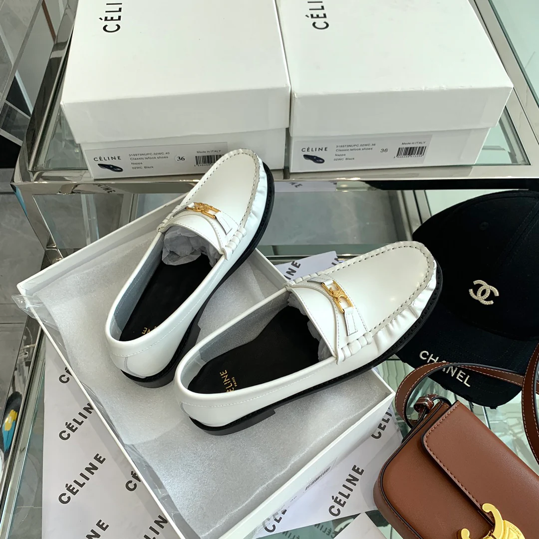 Обувь Celine - Celine - балетки - лоферы - белые