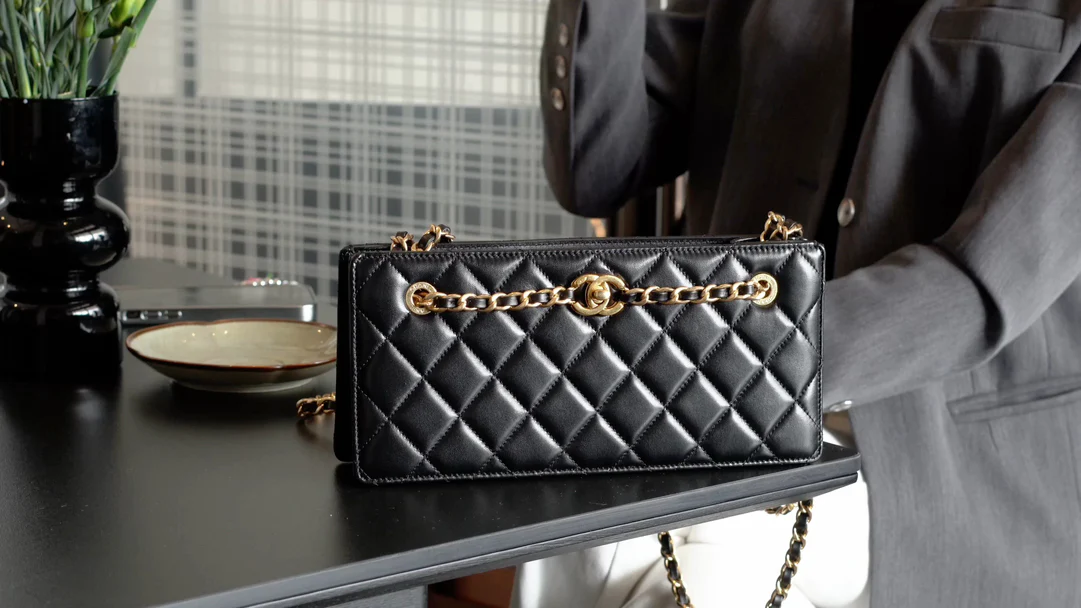 Сумка для ужина в стиле ретро с подиумом, 24 карата - черная.