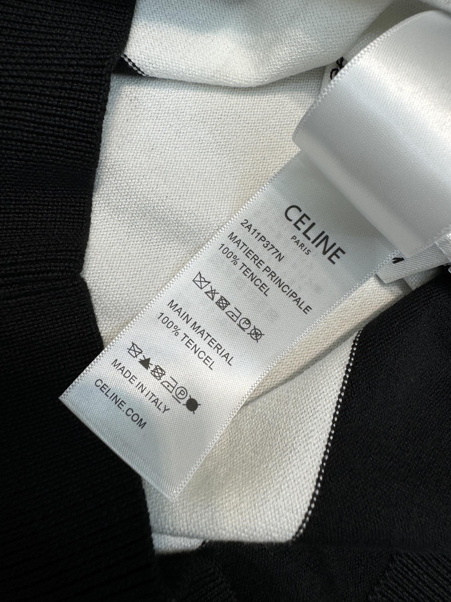 Футболка Celine 2404 с коротким рукавом, в полоску, черно-белая.