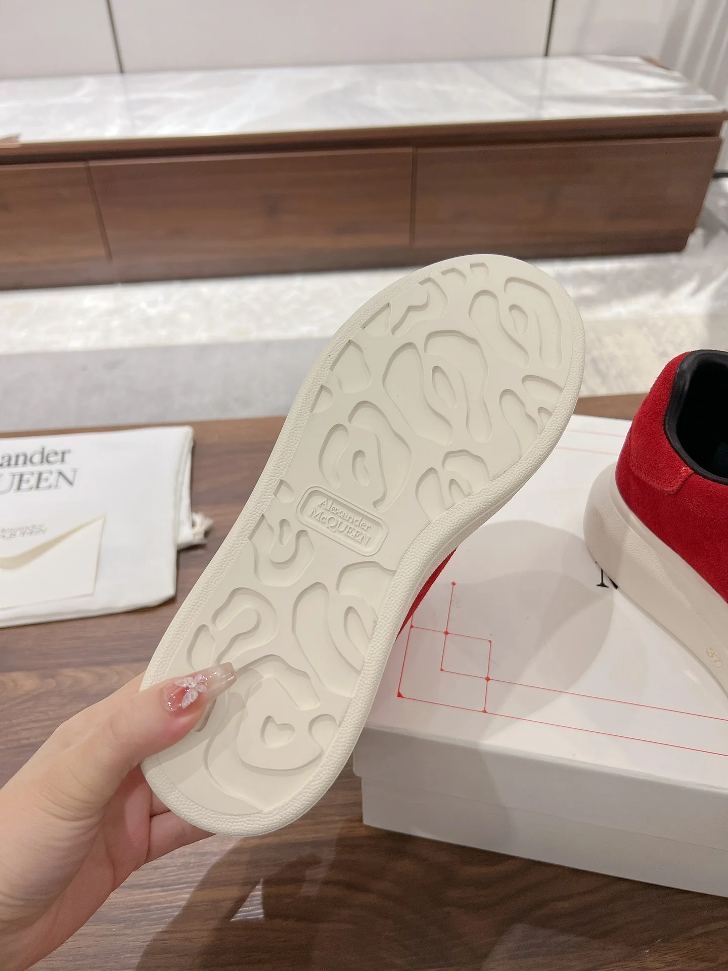 Повседневные туфли McQueen 2024 - Красные - 1