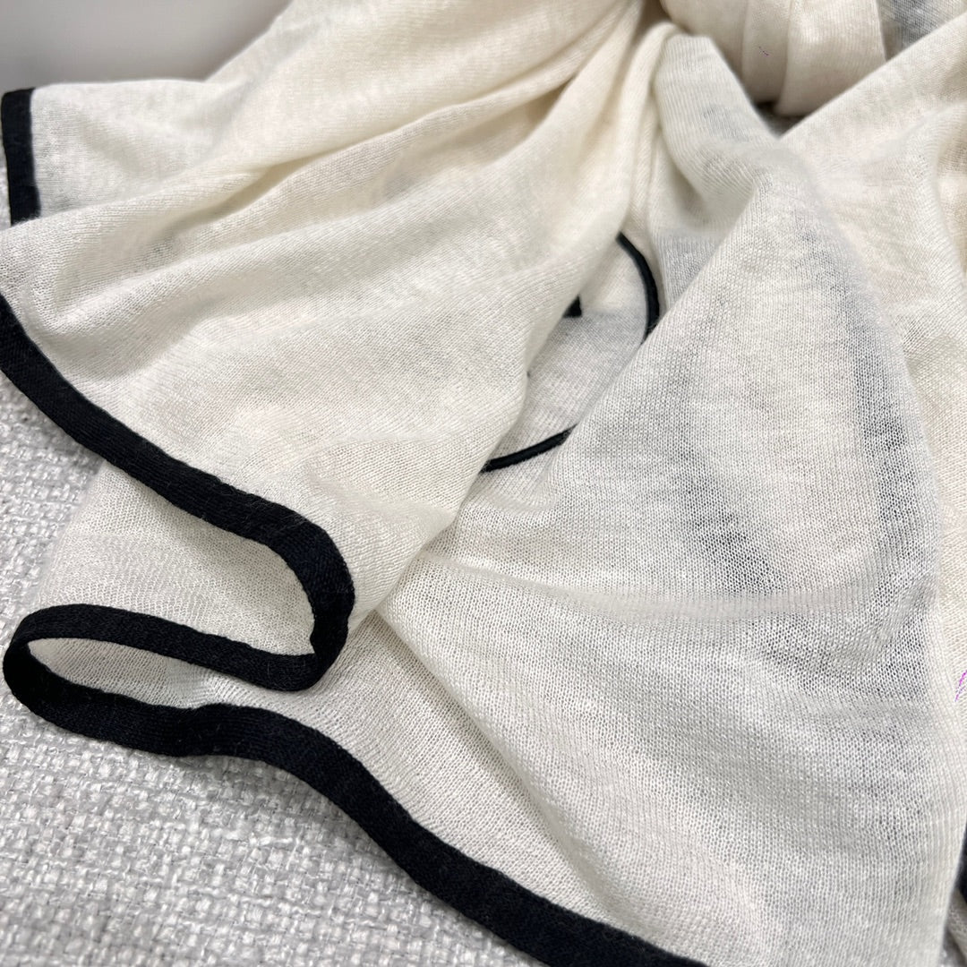 Кашемировый шарф Chanel 2024 - 70-180 - Белый