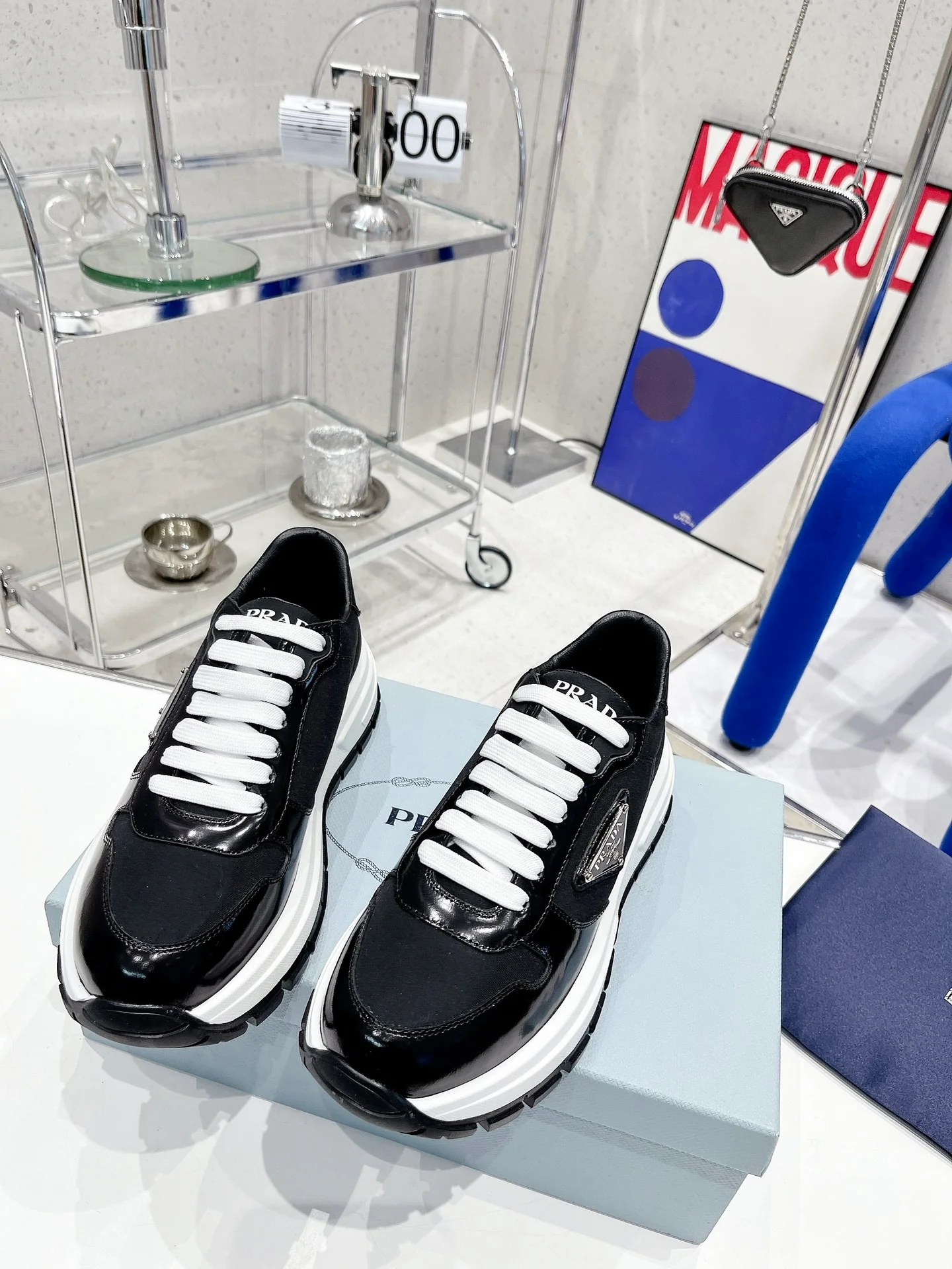 Prada - Черные повседневные кроссовки на платформе