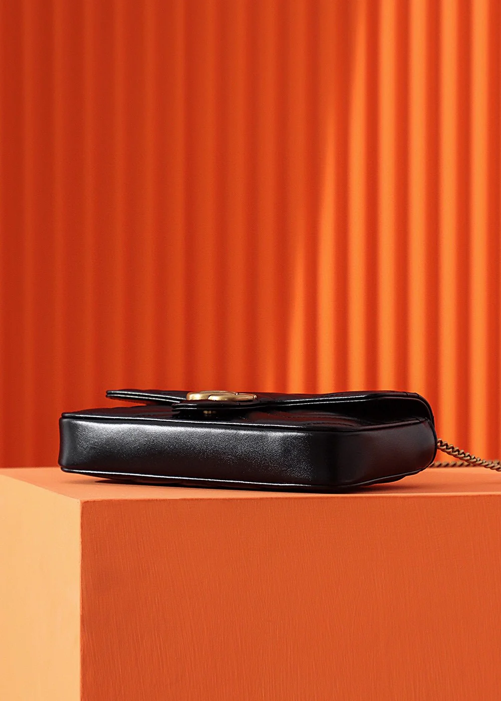 Сумка через плечо Gucci Marmont на цепочке - черная