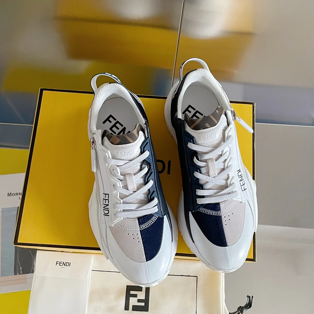 Fendi - Повседневные кроссовки - Бежевые с черным