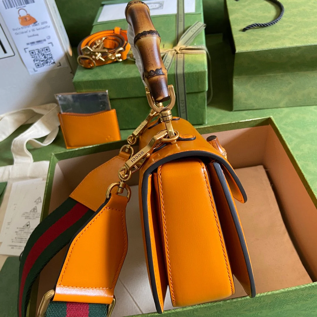Маленькая сумочка Gucci с бамбуковой ручкой - 21x15x7 см - 3