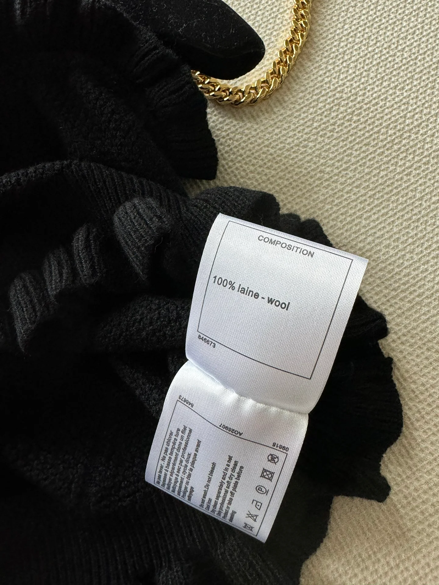 В стиле Chanel - 2403-24 Новая вязаная короткая майка-топ ранней весны - Черная