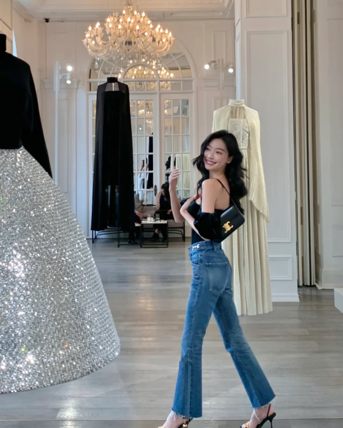 Celine - Новая сумка Celine Arc de Triomphe через плечо - Черная