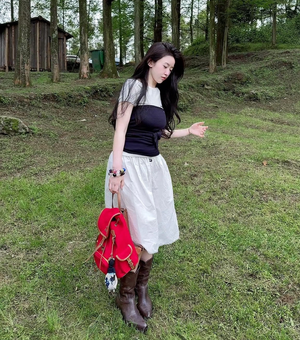 Рюкзак Miu Miu из канваса и кожи — красный (образ представлен отдельно)