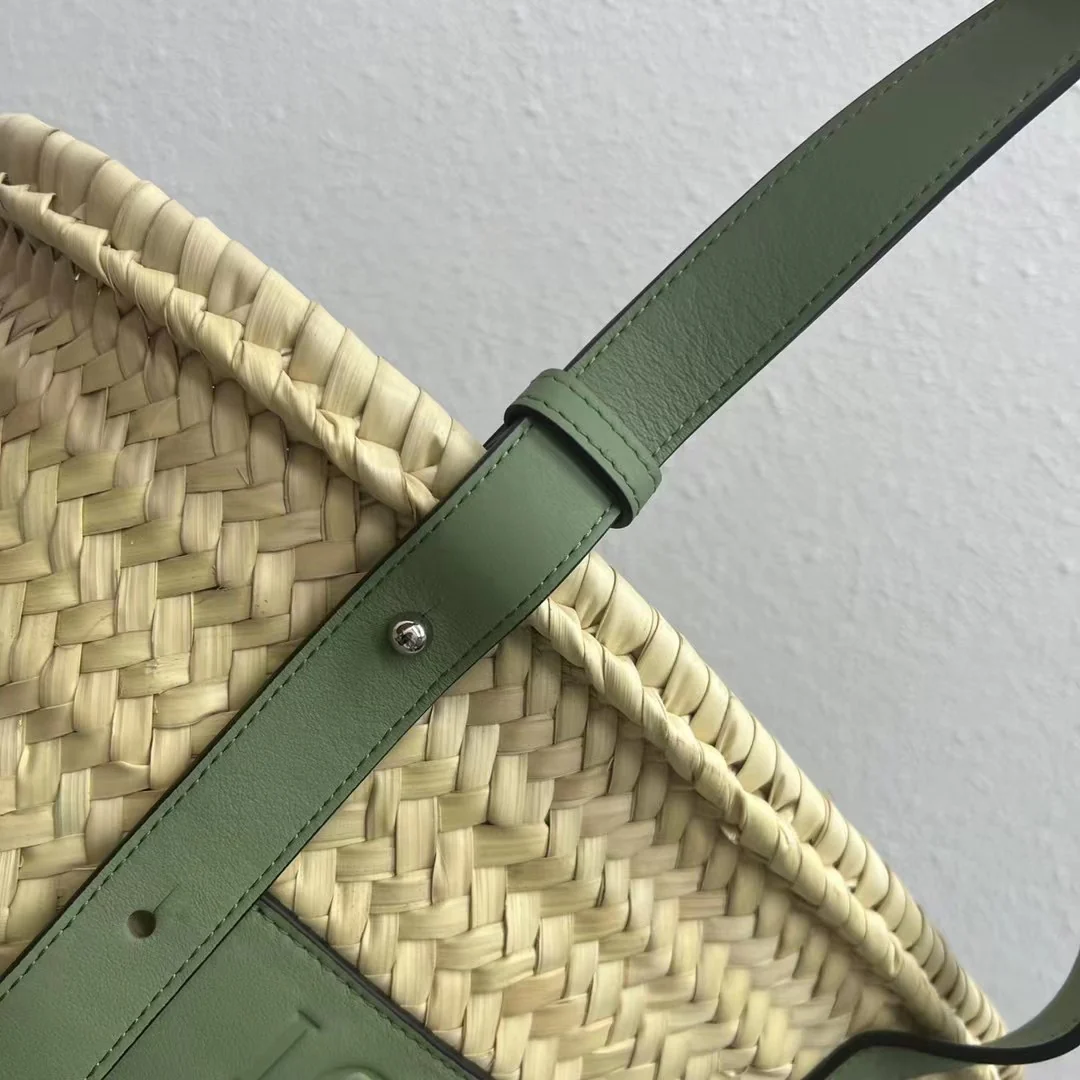 Соломенная сумка Loewe - 40 см - Большая - Зеленая