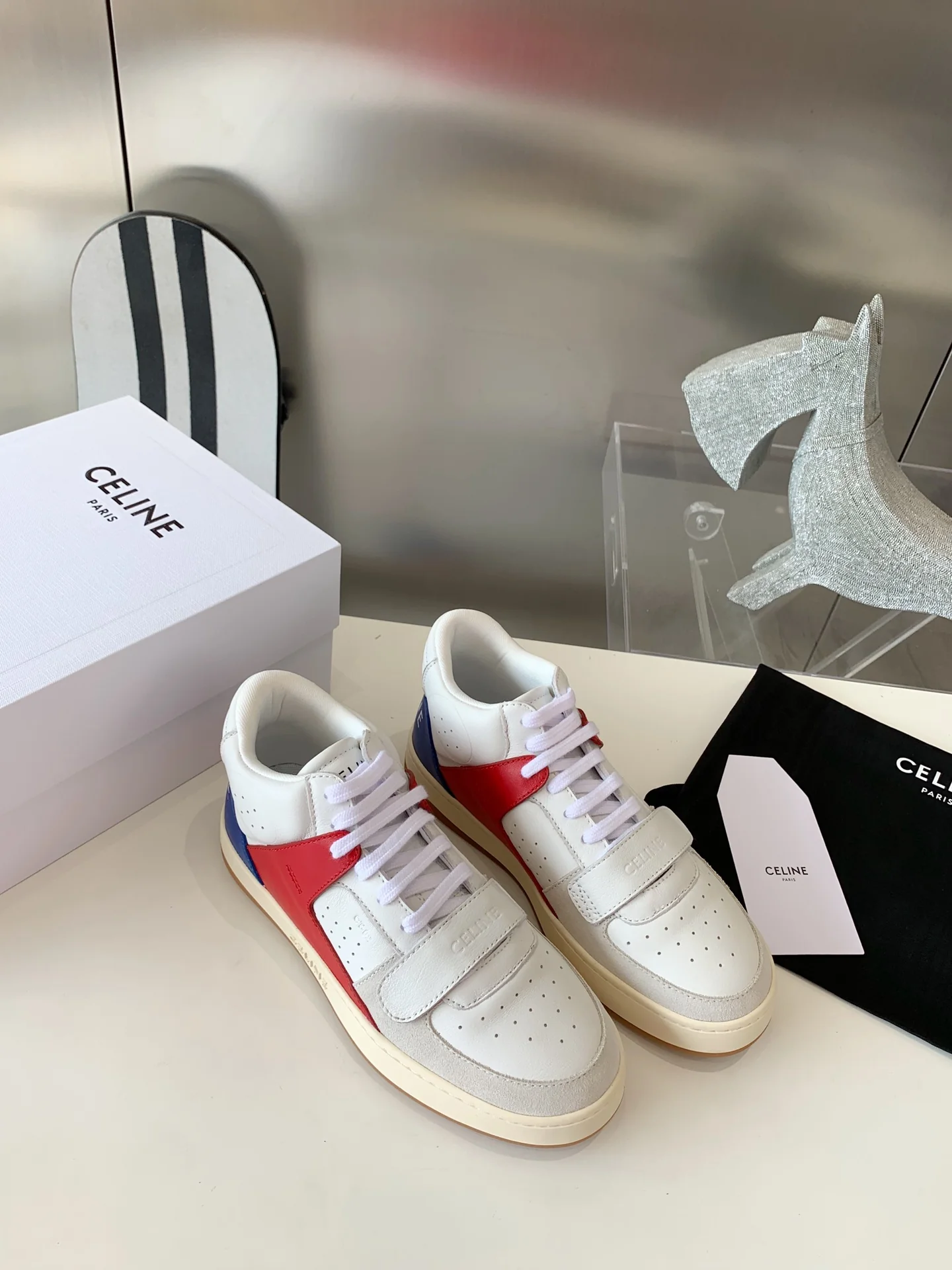 Осенняя коллекция Celine: высокие повседневные туфли с цветовыми блоками - размеры 35-41