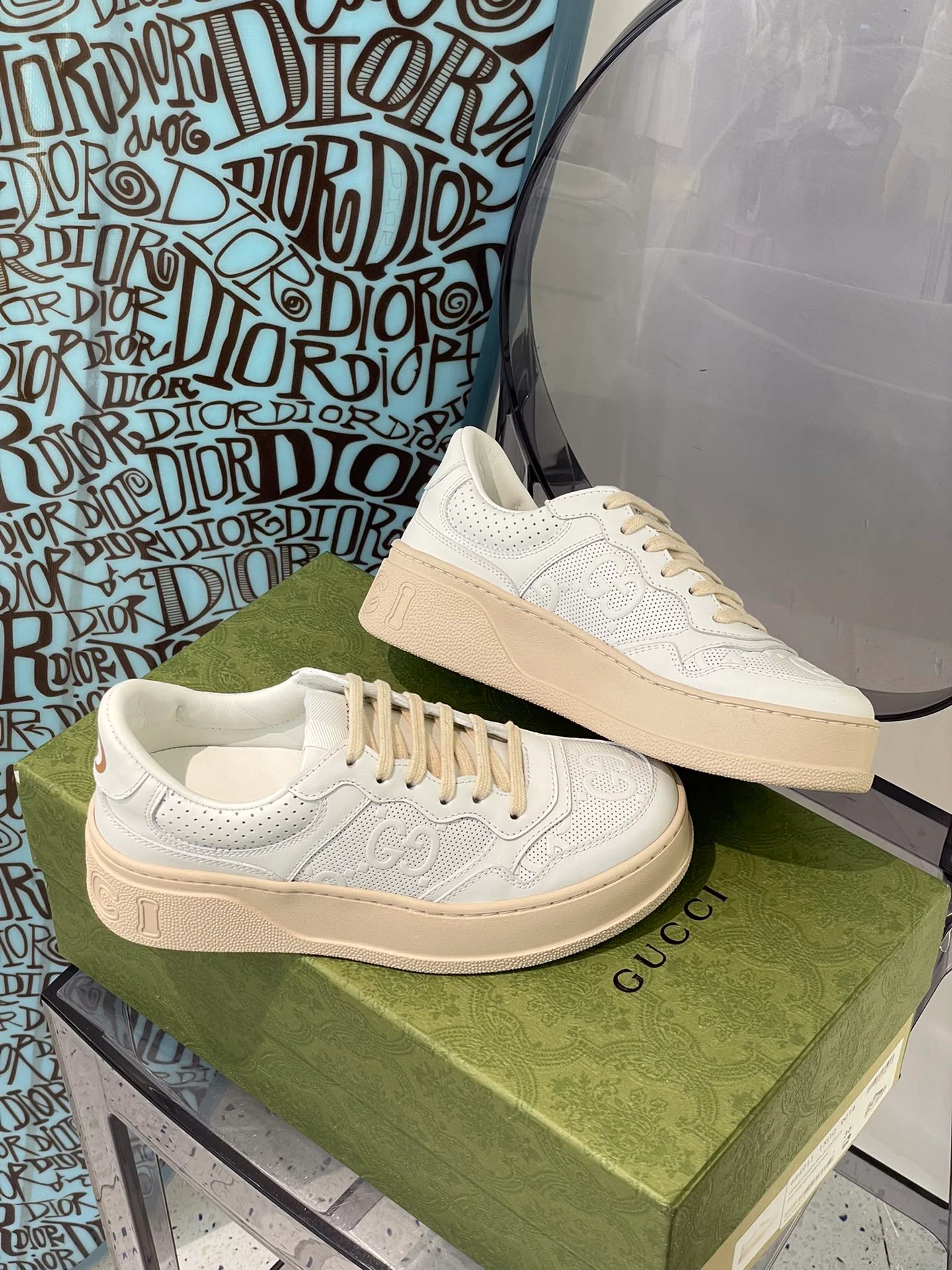 Кроссовки на платформе Gucci - 2