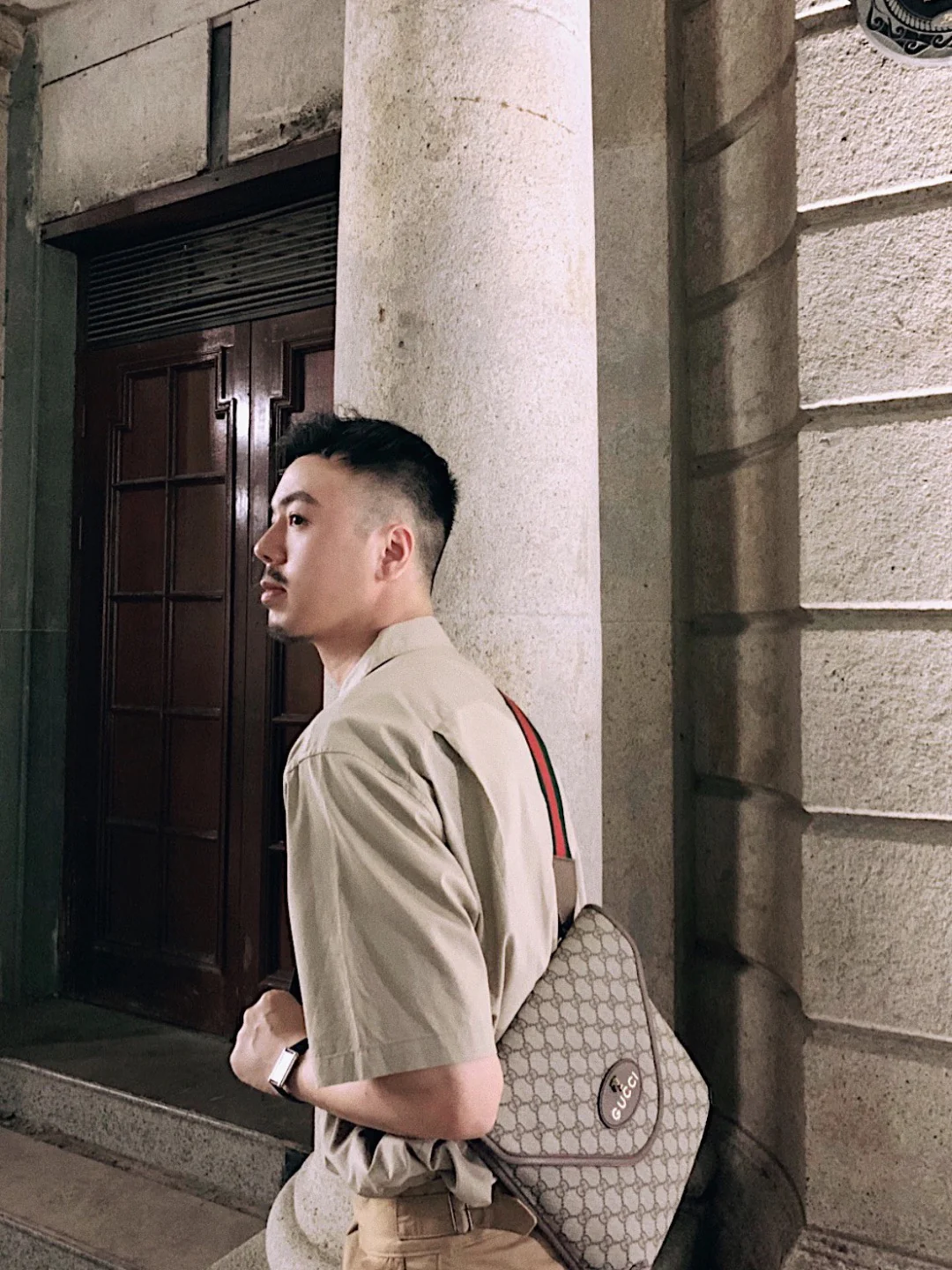 Gucci-老花斜背包