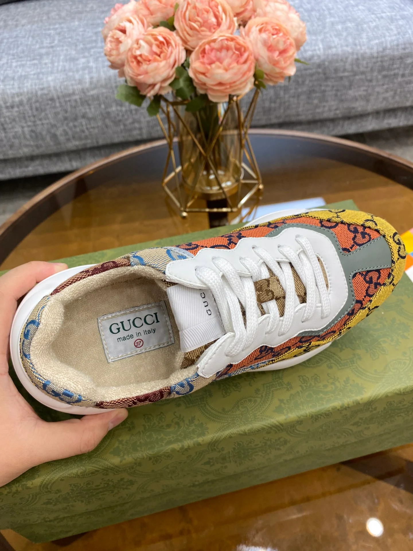 Массивные кроссовки Gucci - унисекс - 19