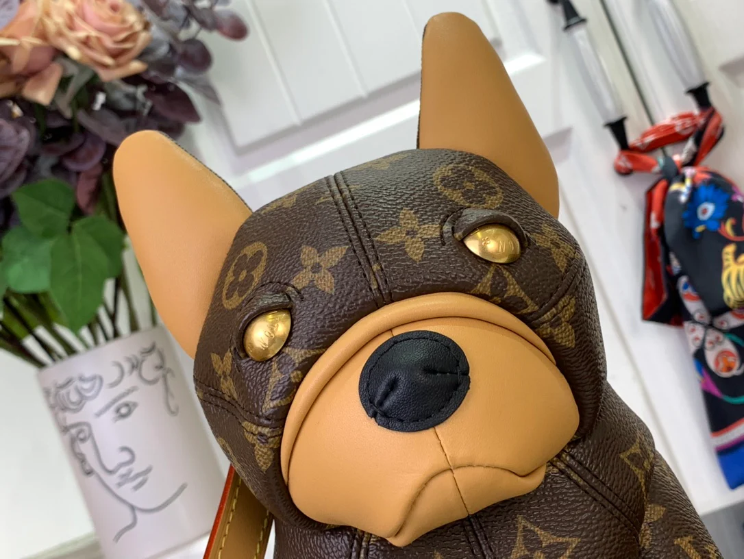 Сумка LV-m12617-pooch-bag с изображением французского бульдога - коричневая.