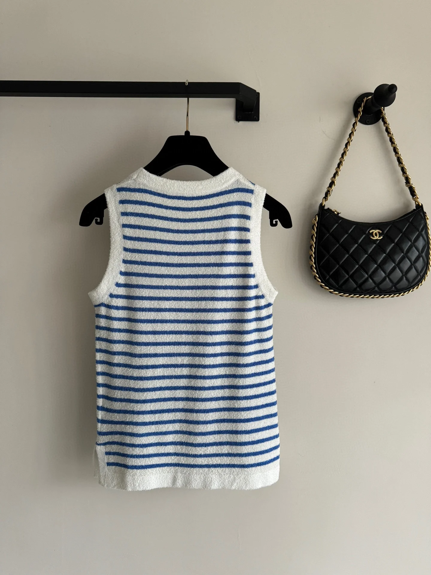 Полосатый жилет в стиле Chanel - 2403 - Новая модель - Синий