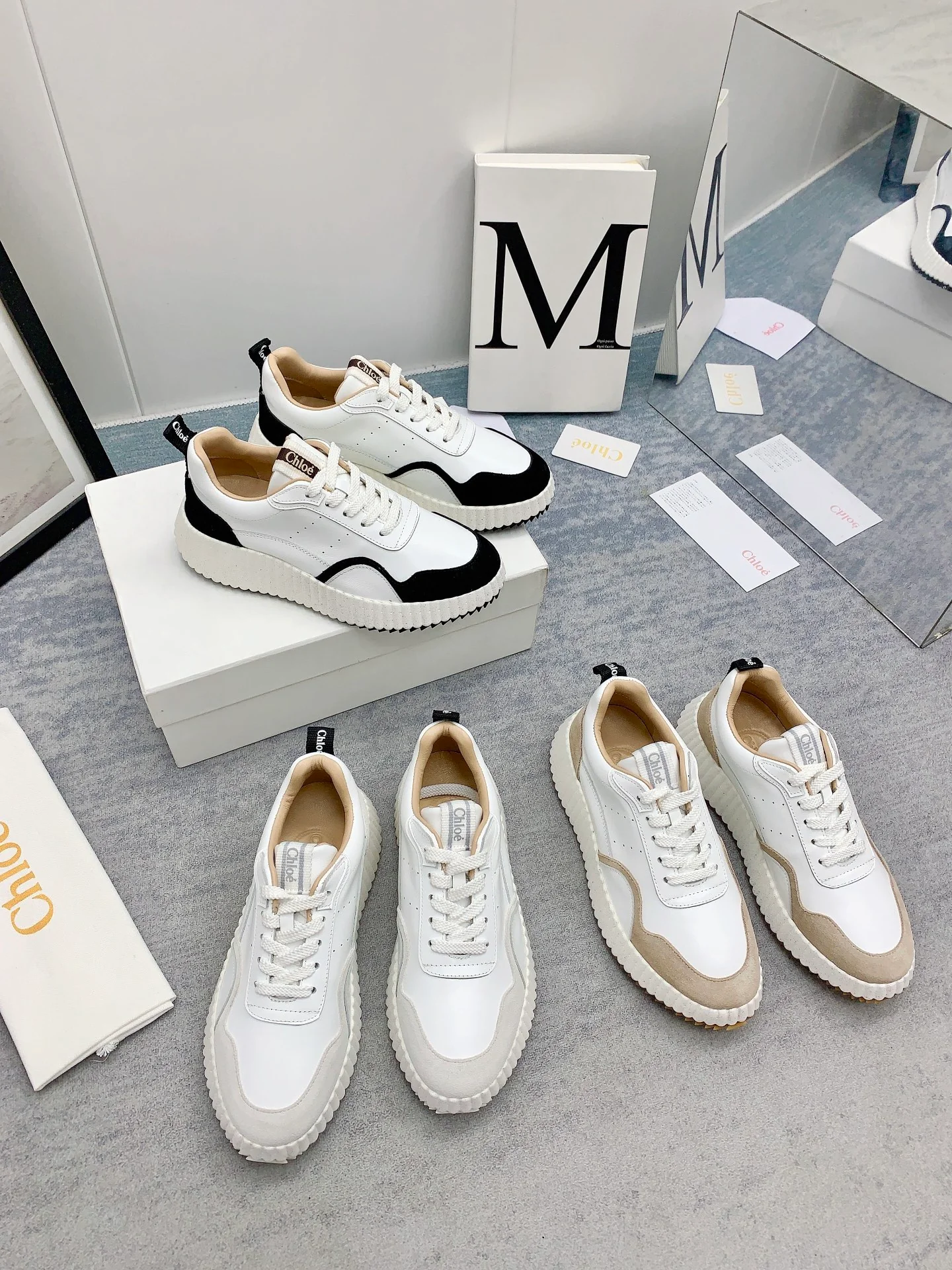 Кроссовки Chloe-nama-sneaker Rainbow Series - белые и черные