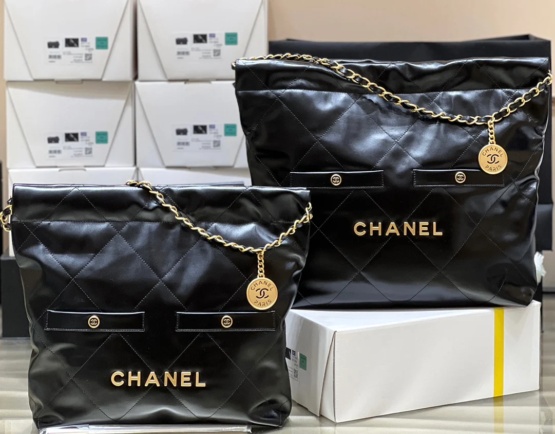 Мусорный мешок Chanel 22bag с двумя отделениями - черный