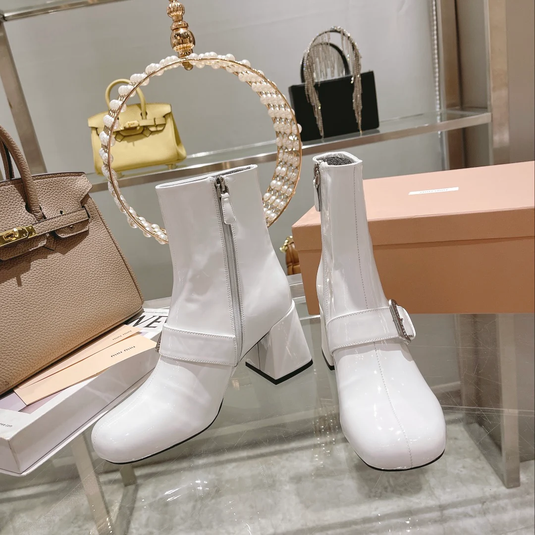 Ботильоны Miu Miu 22 на молнии с металлической пряжкой