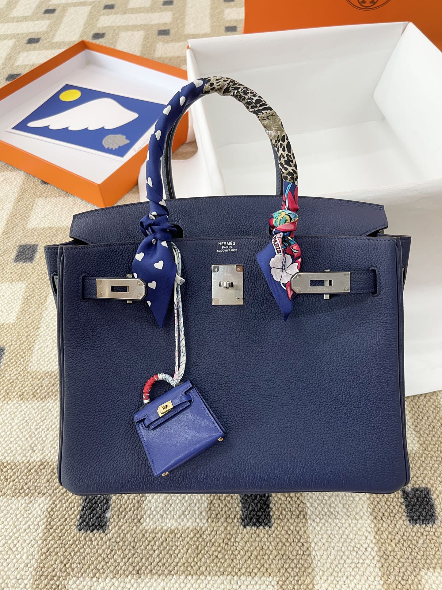 Сумка Hermes Birkin 30 Togo Jewel Basket с серебряной пряжкой