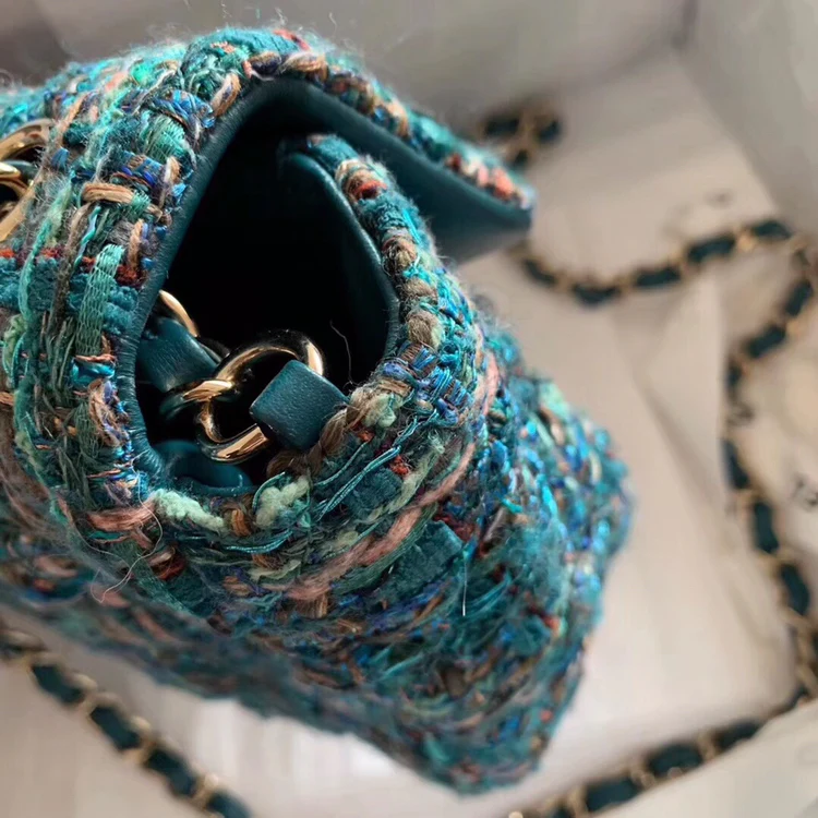 Плетеная сумка Chanel CF - темно-синяя