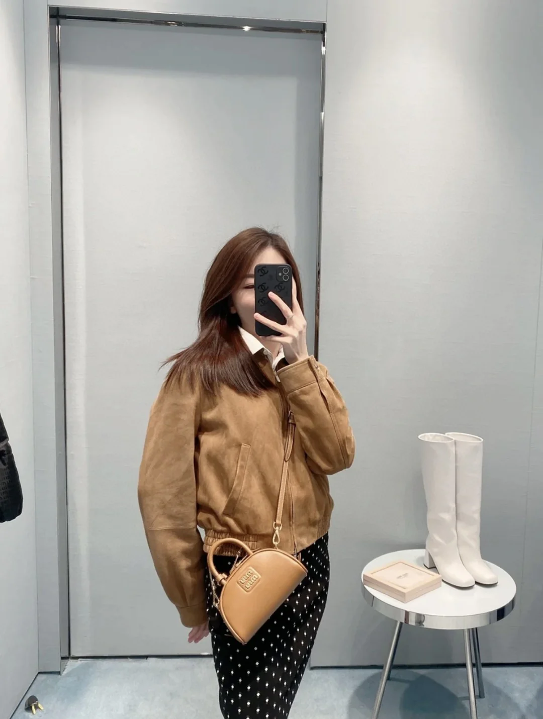 Сумка для боулинга Miu Miu - коричневая