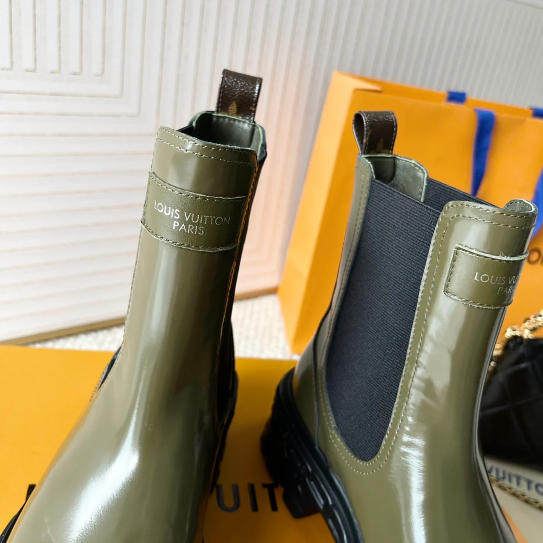 Ботильоны на платформе LV-2024 - темно-зеленые