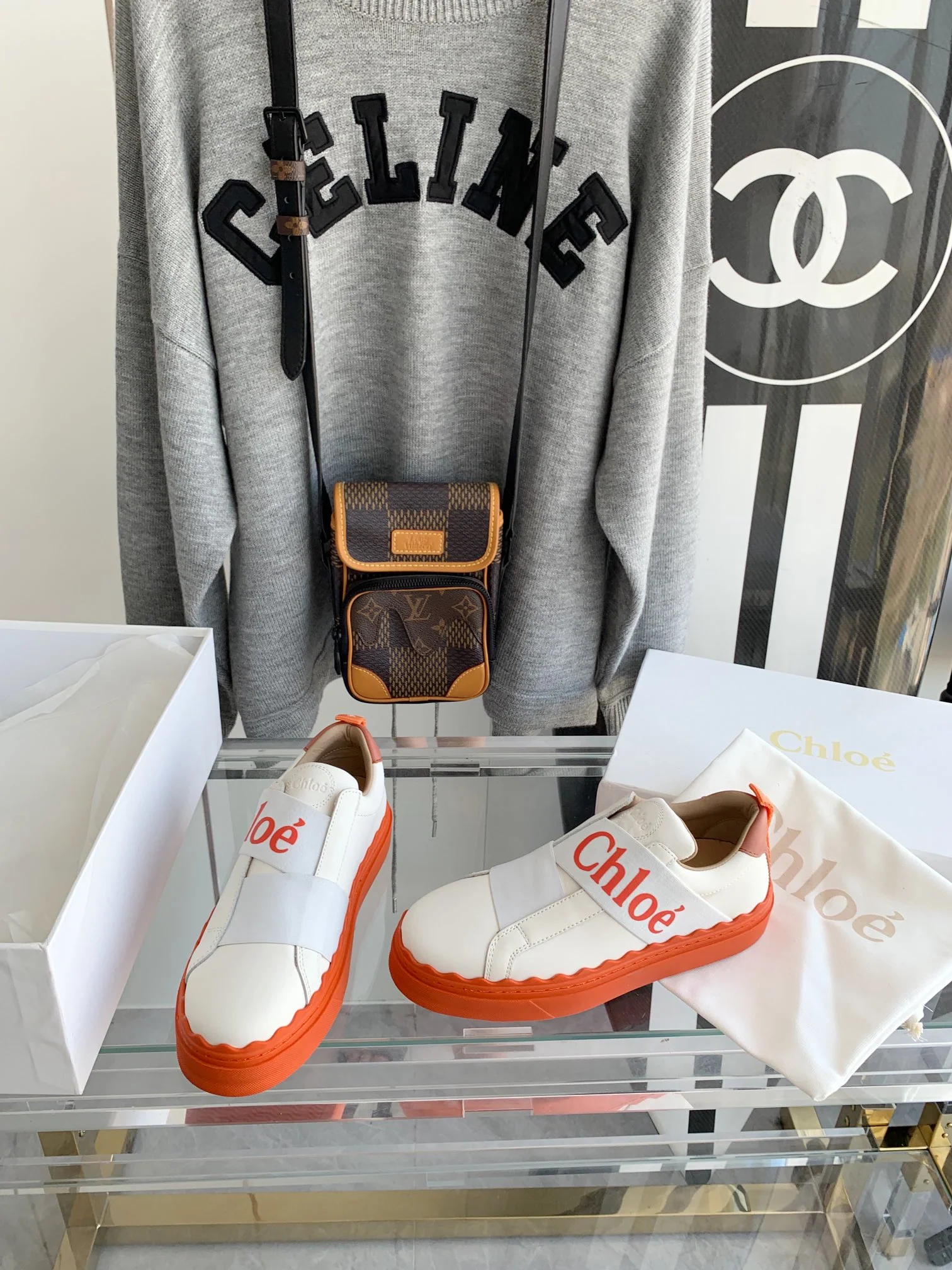 Белые кроссовки Chloe на платформе, повседневная обувь, размеры 35-43.