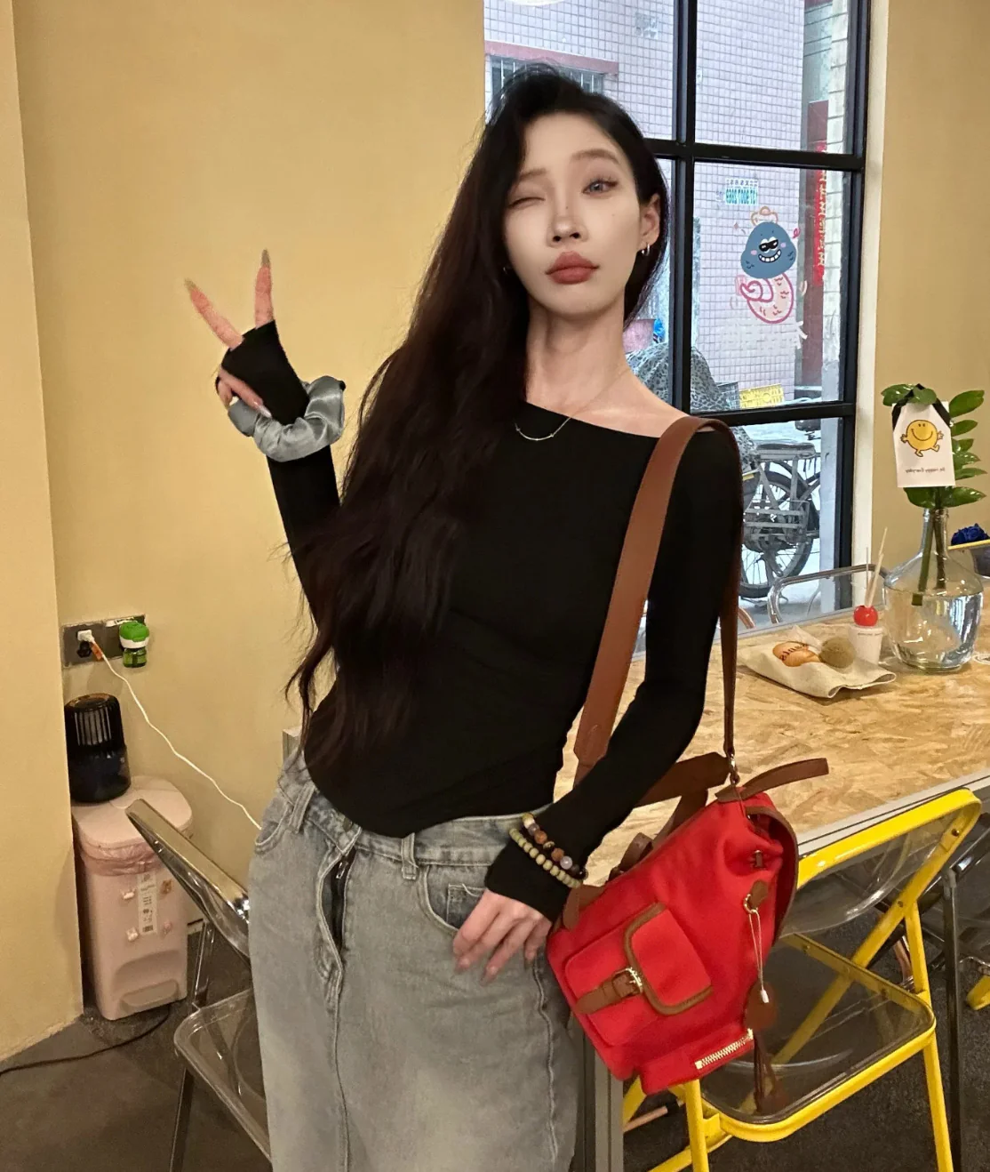 Рюкзак Miu Miu из канваса и кожи — красный (образ представлен отдельно)