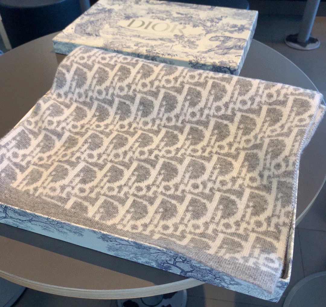 Шарф Dior с монограммой - кашемир и шерсть - 1 шт.