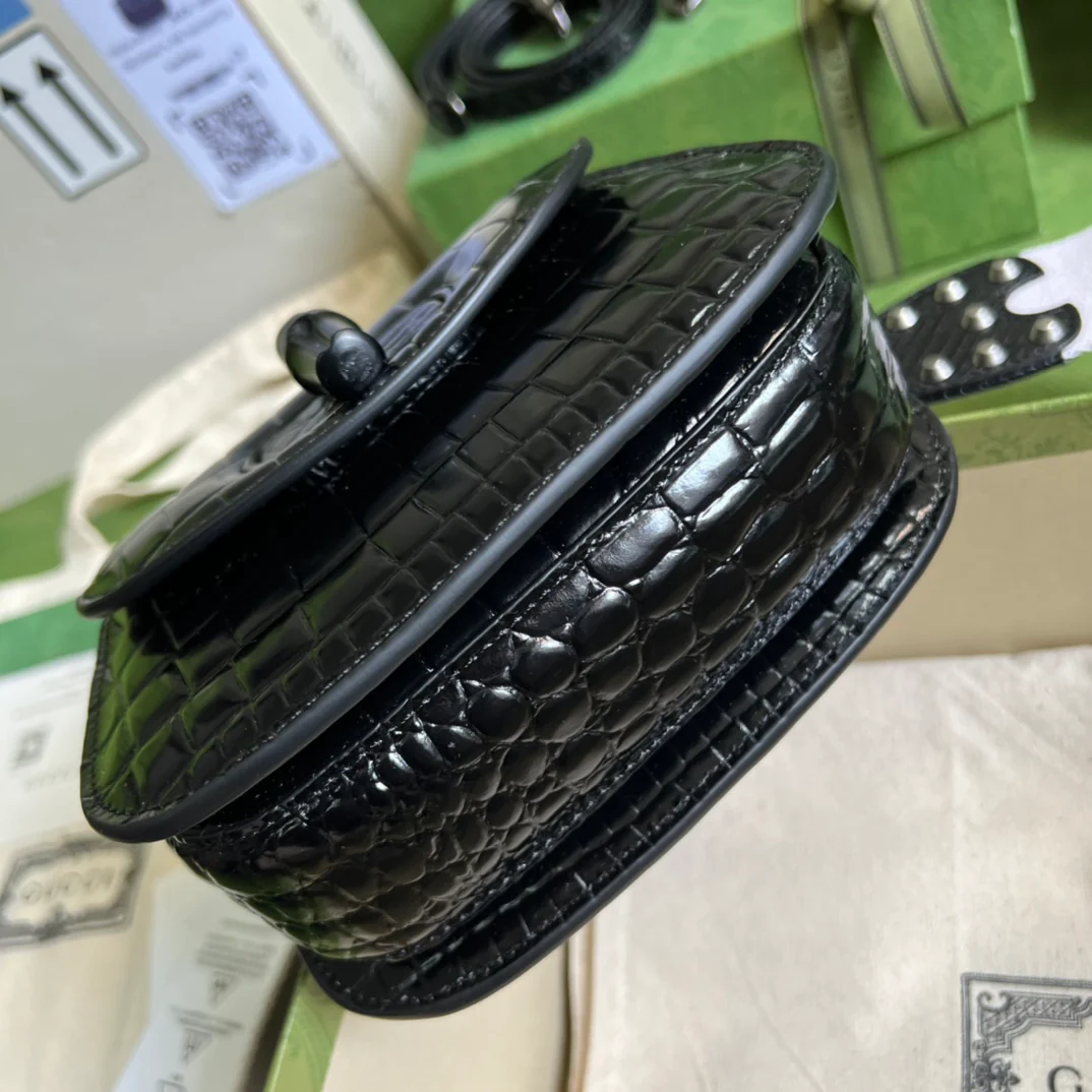 Сумка Gucci Bamboo - Маленькая сумочка - С рисунком под крокодиловую кожу - Кожа