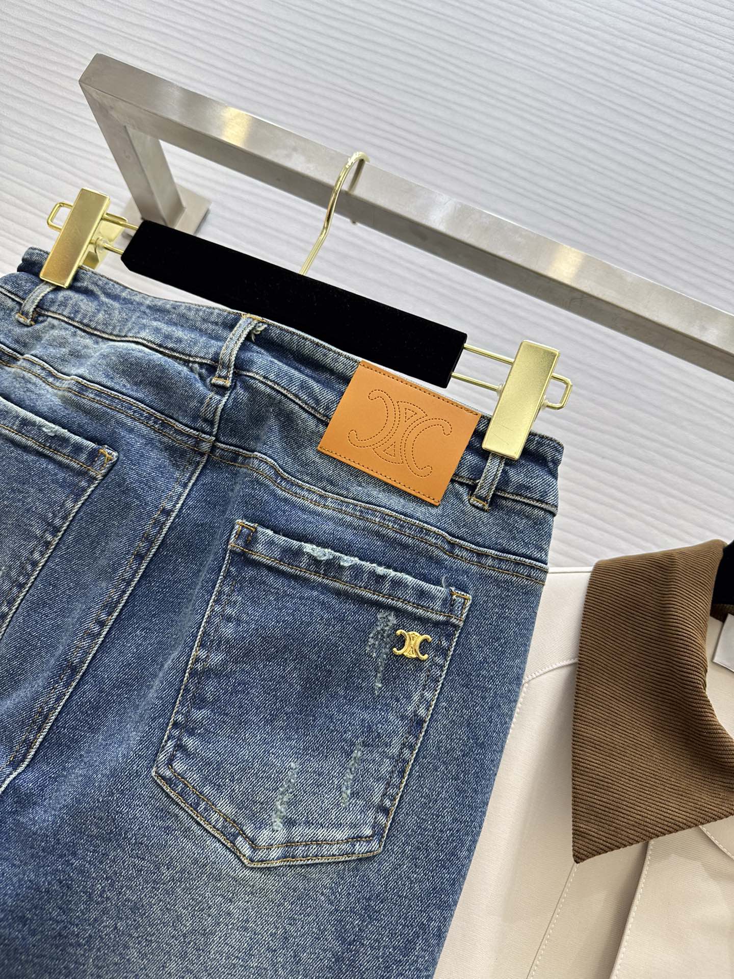 Новые джинсы Celine 2403 весна/лето, расклешенные, синие.