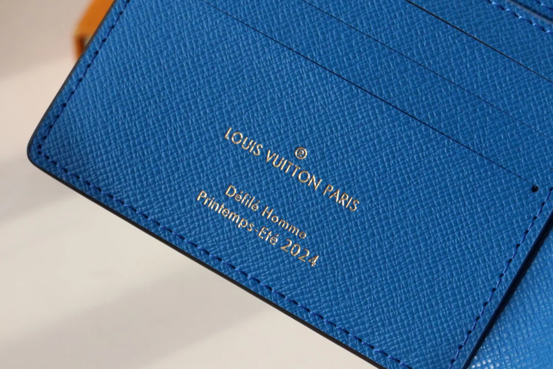 LV-m40452-Осенне-зимний новый короткий кошелек в синюю клетку