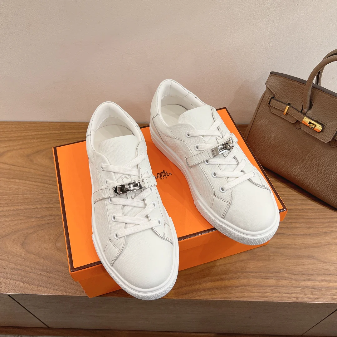 Повседневные туфли Hermes 2024 - Белые - 5