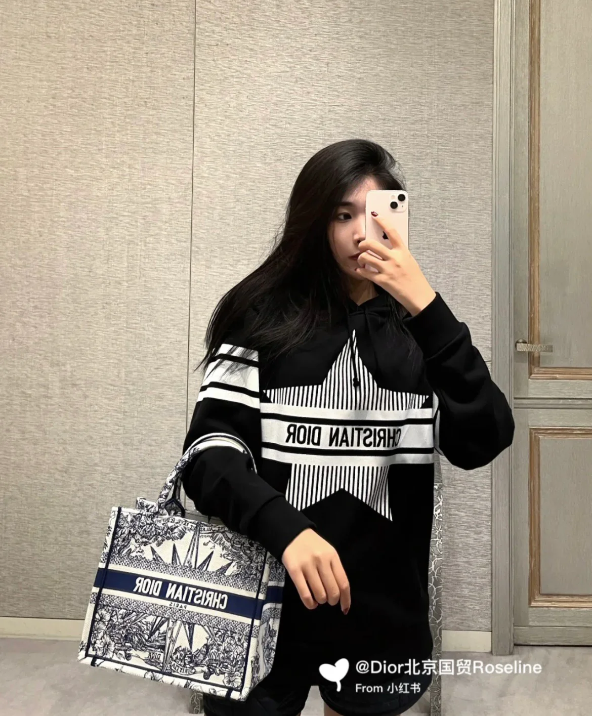 Сумка-шоппер Dior Book Tote, рождественская лимитированная серия, синяя, 26x8x22 см.