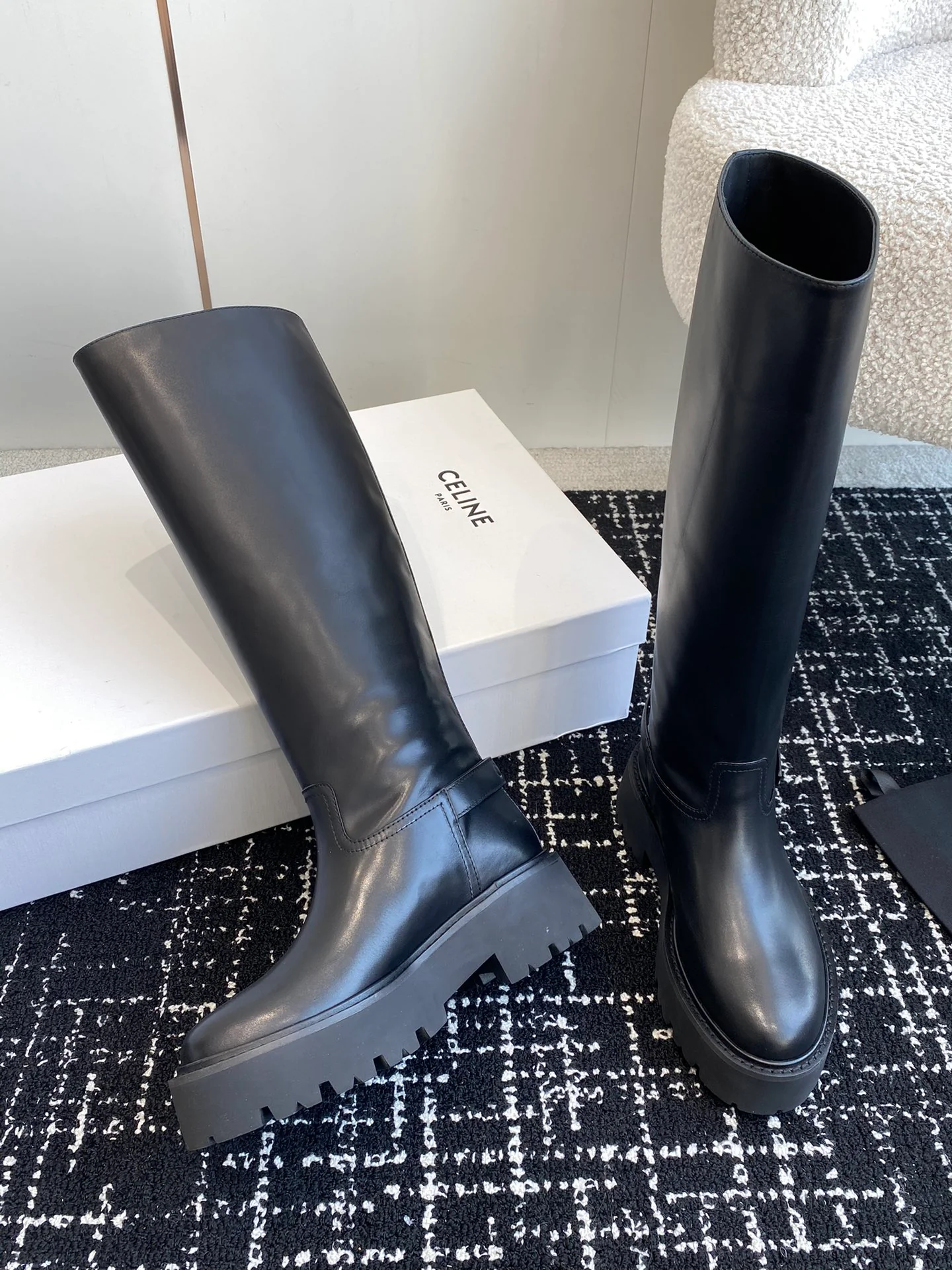 Сапоги для верховой езды Celine 2024 - черные