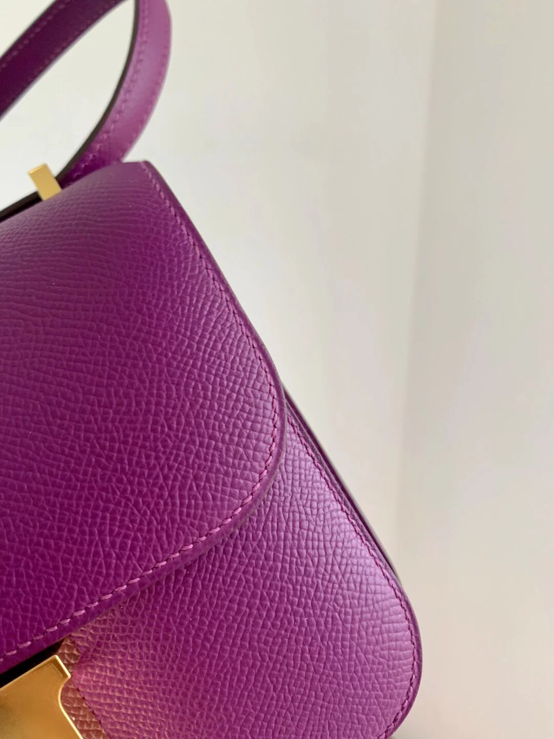 Hermes Constance Mini 19 P9 Anemone Purple Epsom Gold Buckle