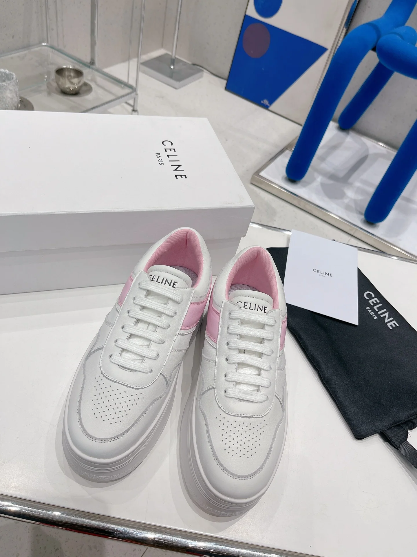 Белые кроссовки на платформе Celine - повседневная обувь - спортивная обувь