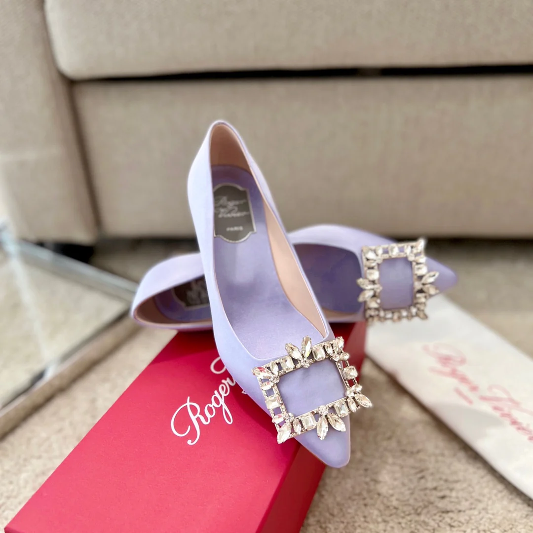 Обувь RV Shoes - Серия Versailles Garden - Балетки на квадратном каблуке - Фиолетовые