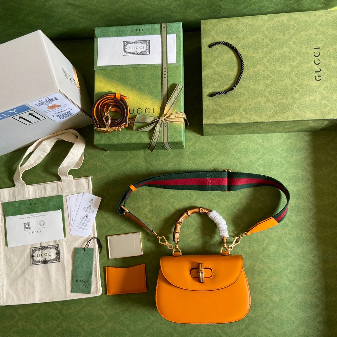 Маленькая сумочка Gucci с бамбуковой ручкой - 21x15x7 см - 3