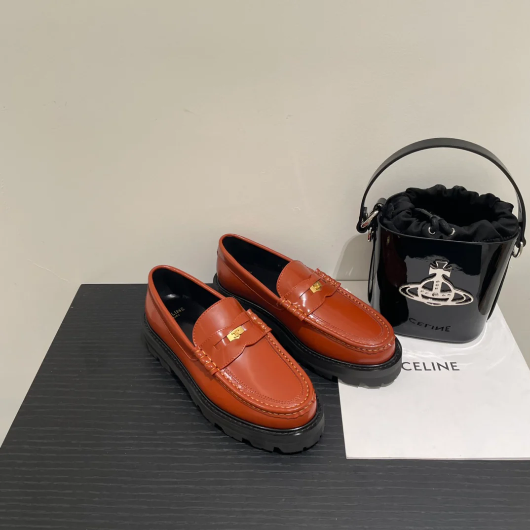 Обувь Celine - Celine - Лоферы - Темно-верблюжий