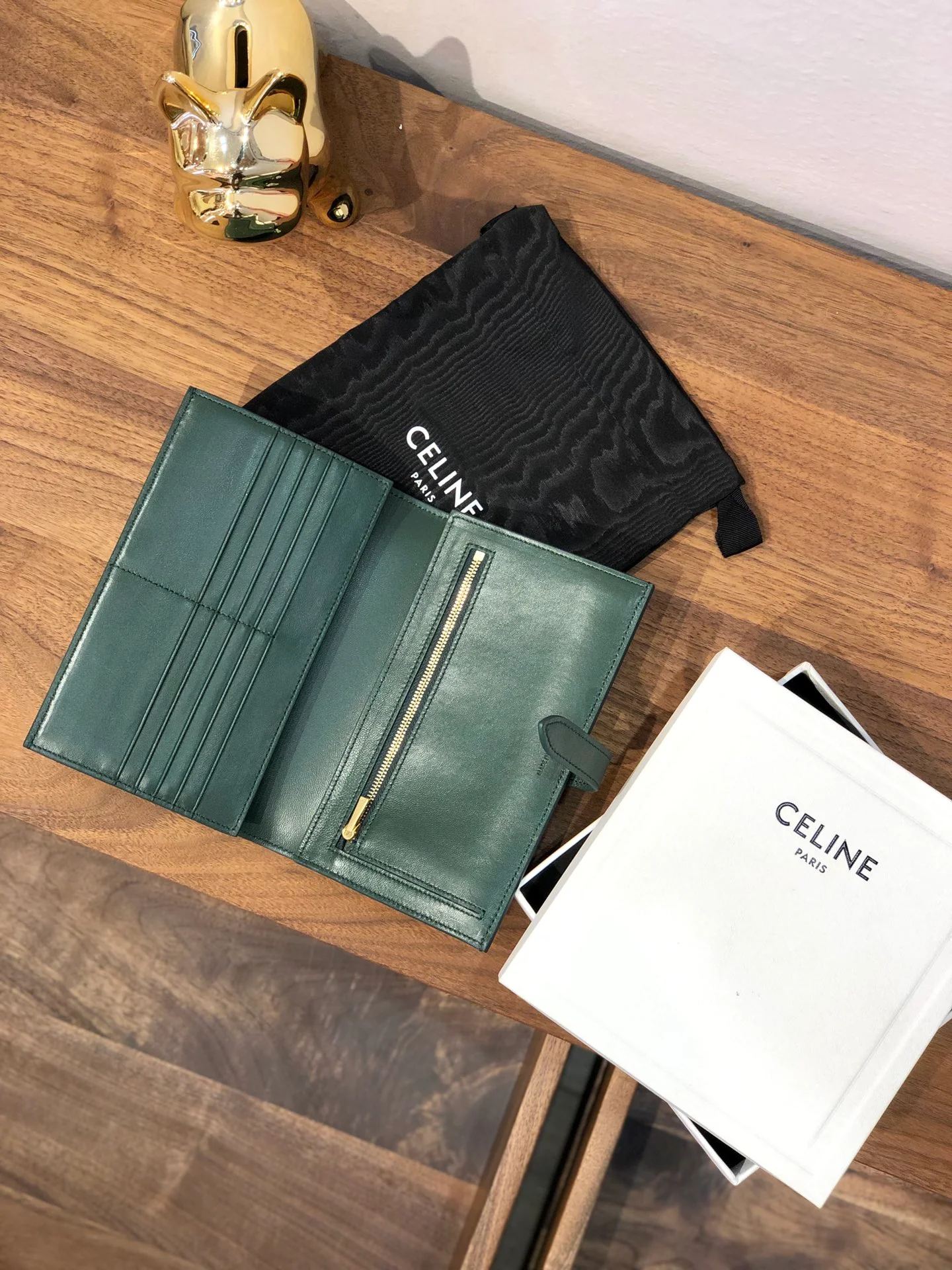 ремешок Celine, большой длинный кошелек, кожа ящерицы, 1