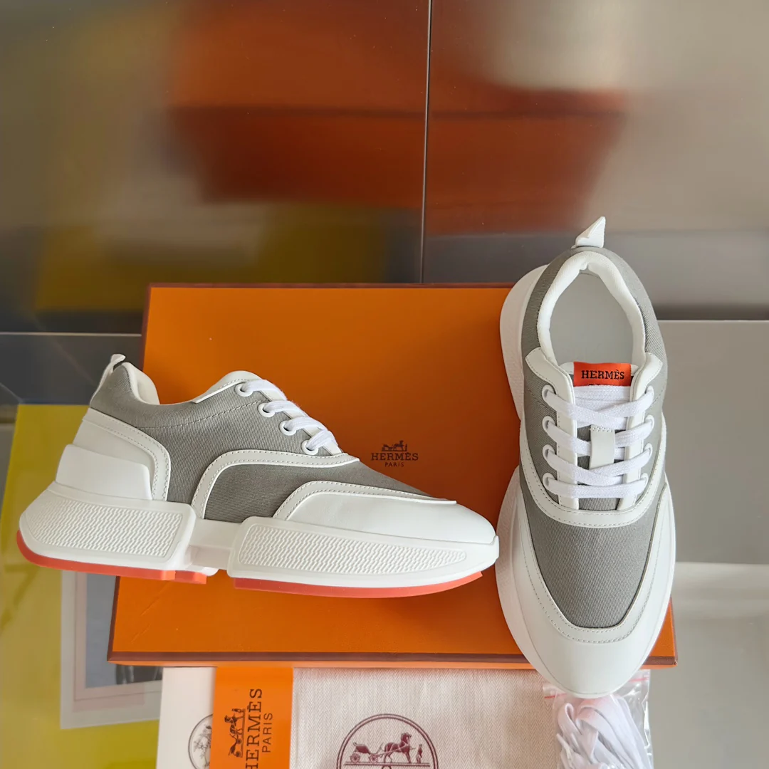 Кроссовки Hermes Giga Series Casual, унисекс, серые, новая модель 2023 года.