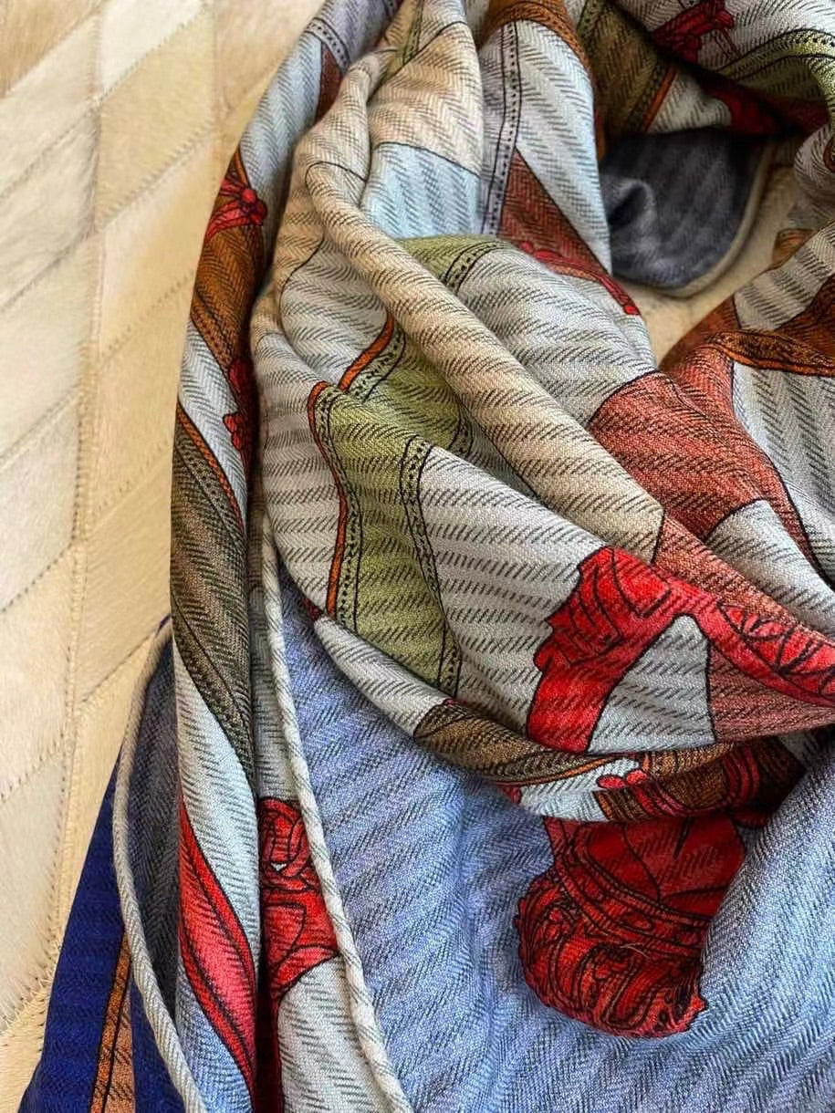 Hermes - Двусторонний шарф с принтом